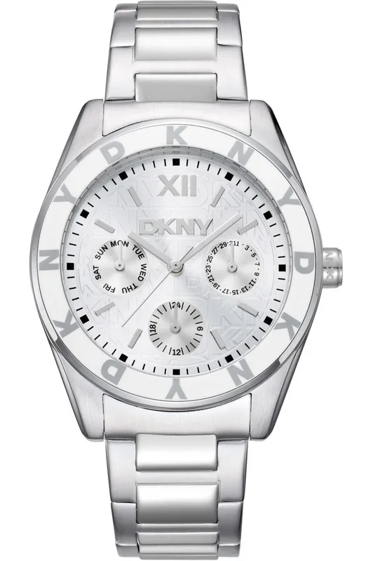 Reloj de pulsera DKNY Chambers Multi Sport – DK1L073M0015 correa color: Gris plata Dial Gris plata Mujer