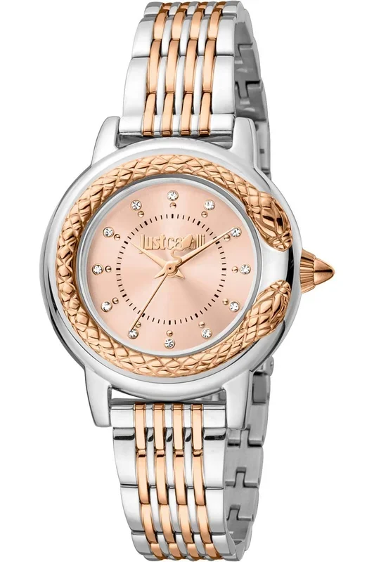 Reloj de pulsera Just Cavalli Glam Chic Presto – JC1L151M0705 correa color: Gris plata Oro rosa Dial Oro rosa Mujer