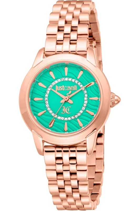 Reloj de pulsera Just Cavalli Just Cavalli Animalier JC1L333 Allegra – JC1L333M0045 correa color: Oro rosa Dial Verde Mujer