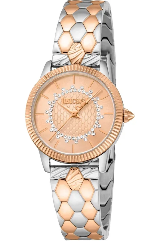 Reloj de pulsera Just Cavalli Just Cavalli Glam Chic Daydreamer – JC1L258M0275 correa color: Gris plata Oro amarillo Dial Mother of Pearl Nácar Blanco antiguo Mujer