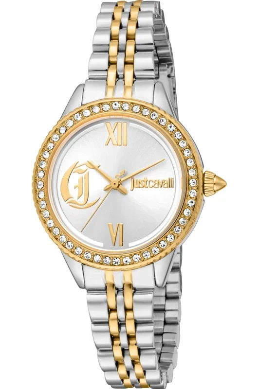 Reloj de pulsera Just Cavalli Just Cavalli Glam Chic Forward – JC1L316M0095 correa color: Gris plata Oro amarillo Dial Gris plata Mujer