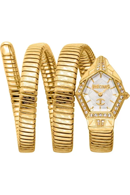 Reloj de pulsera Just Cavalli Just Cavalli Signature Snake Mesmerizing – JC1L304M0025 correa color: Oro amarillo Dial Gris plata Mujer