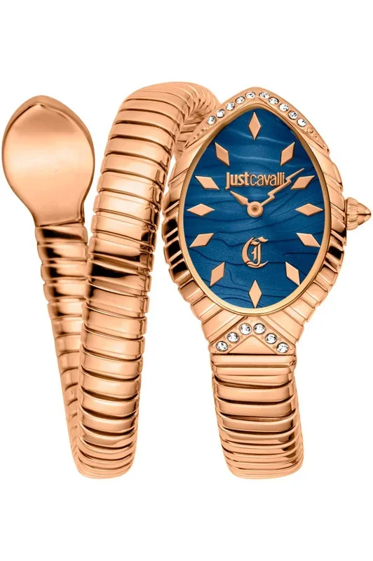 Reloj de pulsera Just Cavalli Just Cavalli Signature Snake Unica Snake – JC1L322M0045 correa color: Oro rosa Dial Azul noche Mujer