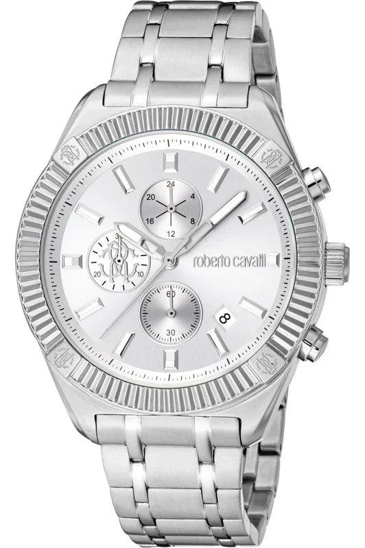 Reloj de pulsera Roberto Cavalli – RC5G011M0045 correa color: Gris plata Dial Gris plata Hombre