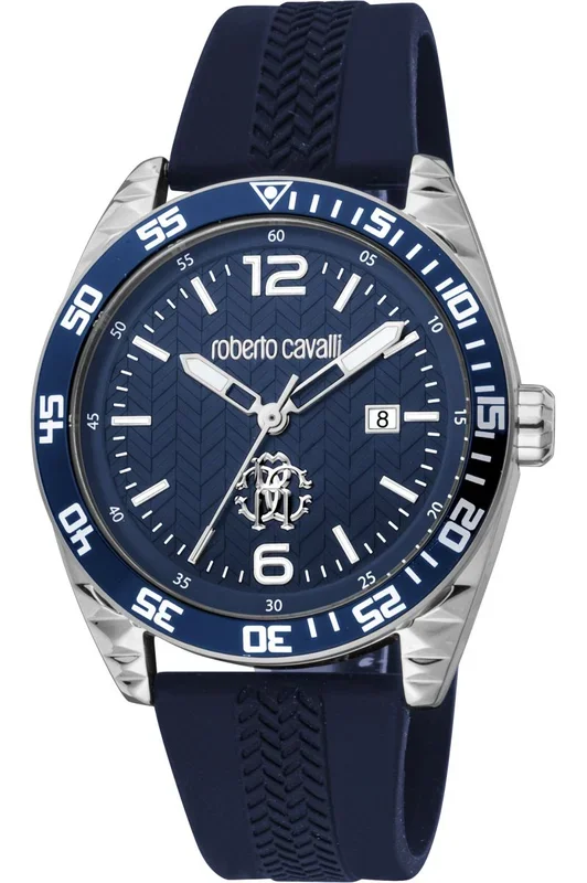 Reloj de pulsera Roberto Cavalli – RC5G018P0025 correa color: Azul noche Dial Azul noche Hombre