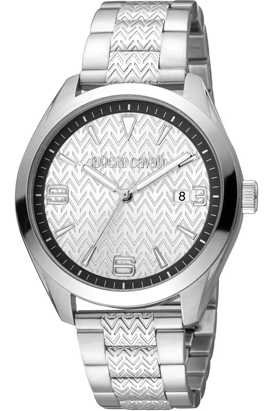 Reloj de pulsera Roberto Cavalli – RC5G048M0045 correa color: Gris plata Dial Gris plata Hombre