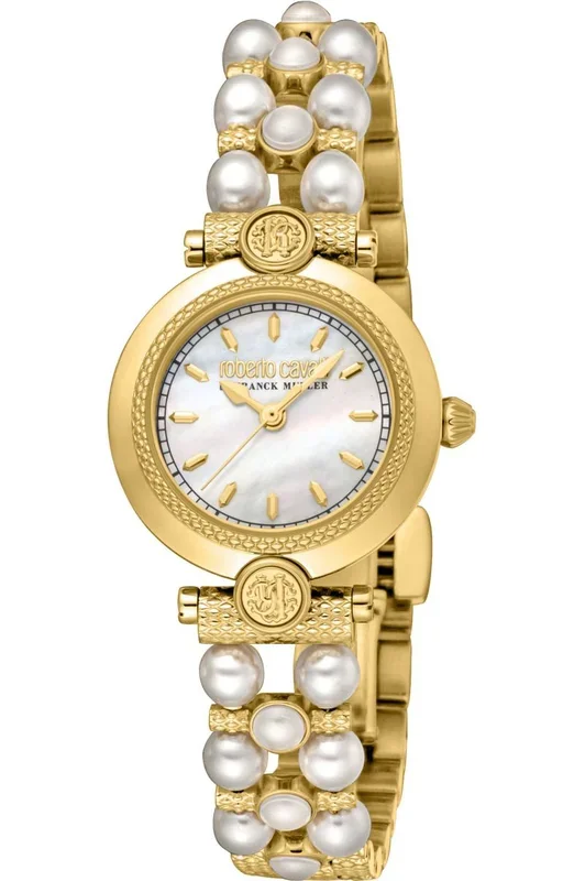 Reloj de pulsera Roberto Cavalli by Franck Muller – RV1L229M0021 correa color: Oro amarillo Dial Mother of Pearl Nácar Blanco antiguo Mujer