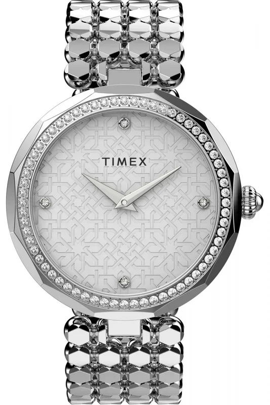 Reloj de pulsera TIMEX – TW2V02600 correa color: Gris plata Dial Gris plata Mujer