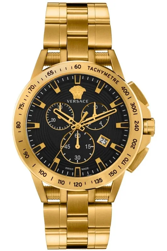 Reloj de pulsera Versace – VE3E00821 correa color: Oro amarillo Dial Negro Hombre