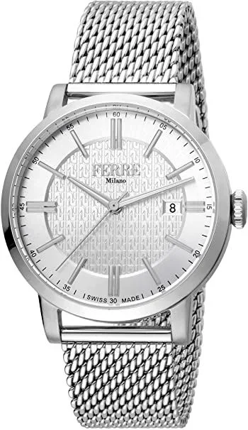 Reloj Ferrè Milano FM1G156M0041 Acero Inoxidable correa color: Metálico Dial Plata Analógico Hombre