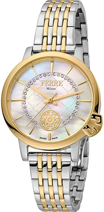 Reloj Ferrè Milano FM1L150M0091 Acero Inoxidable Chapado correa color: Bicolor Dial Madreperla Analógico Mujer