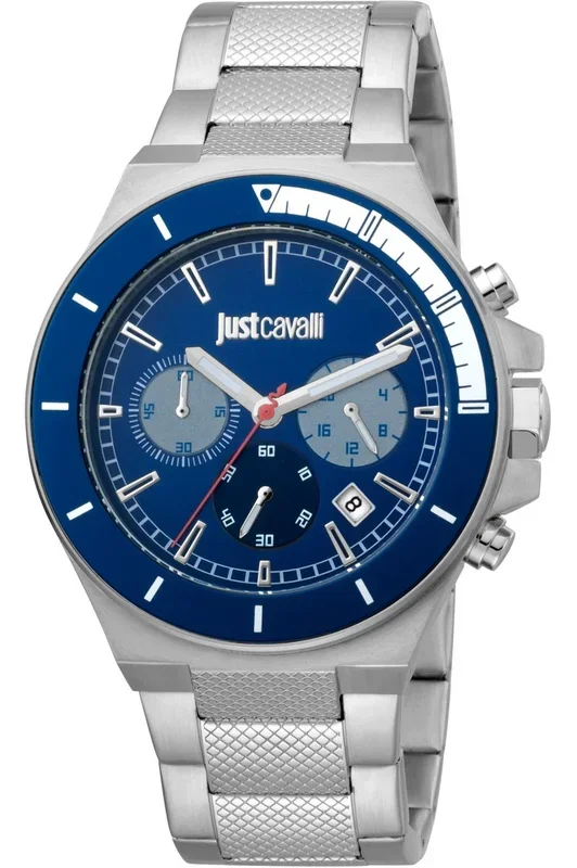 Reloj Just Cavalli JC1G139M0065 Acero Inoxidable correa color: Metálico Dial Azul Cronógrafo Hombre