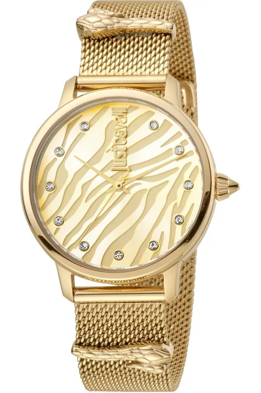 Reloj Just Cavalli JC1L126M0065 Acero Inoxidable Chapado correa color: Oro Amarillo Dial Champán Analógico Mujer