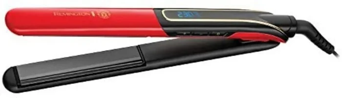 Remington D6755 Utensilio de peinado Plancha de pelo Negro, Rojo