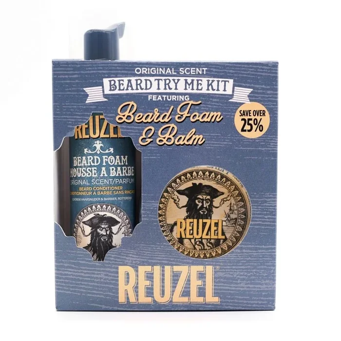Reuzel beard try me kit: original beard foam 70ml + beard balm 35g