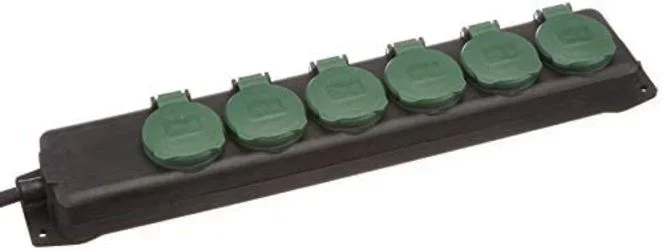 REV 0512469555 base múltiple 1,4 m 6 salidas AC Interior / exterior Negro