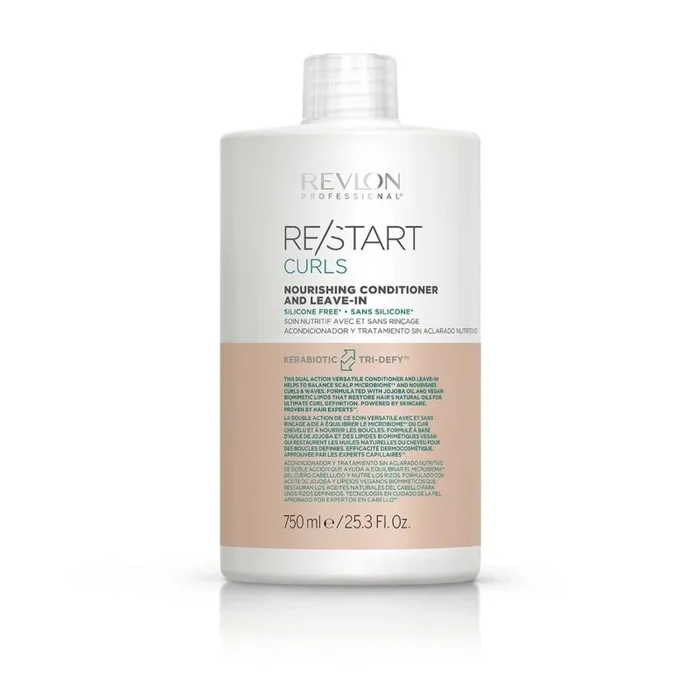 Revlon Professional RE/START Curls Conditioner & Leave-In, Tratamiento 2 en 1 para Cabello Rizado, Acondicionador Hidratante y Desenredante, Sin Siliconas, 750 ml