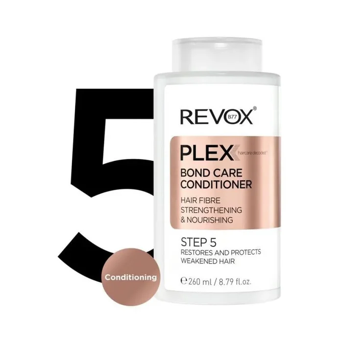 REVOX B77 – Plex Bond Care Conditioner Paso 5, 260 ml, Acondicionador Pelo Reparador, Hidrata y Nutre las Fibras Capilares en Profundidad, Protege y Evita la Rotura del Pelo, Realza el Color