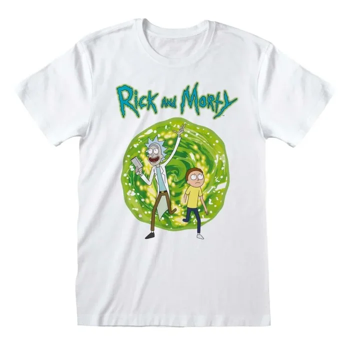 Rick and morty – portal (unisex white t-shirt) ex large