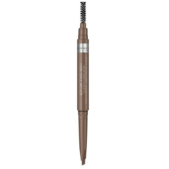 Rimmel london, brow this way, double-ended, eyebrow cream pencil, 002, medium brown, 2.4 g