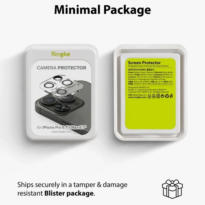 Ringke iPhone 13 Pro/13 Pro MAX Camera Protector (2pcs) Tempered Glass Transparent