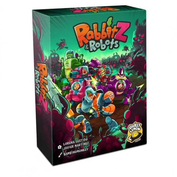 Rocket Lemon RabbitZ & Robots | Juego de Mesa Familiar y Divertido | Juego de Cartas De 1 a 5 Jugadores | A Partir de 10 Años | Defiende tu Huerto de Conejos Zombis