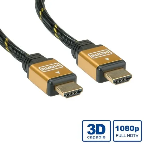 ROLINE 11.04.5561 cable HDMI 1 m HDMI tipo A (Estándar) Negro, Oro