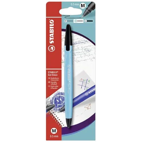Roller gel exxx borrable y recargable punta media 0,5mm turquesa stabilo