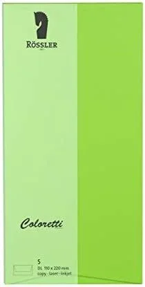 Rössler Coloretti Sobres, 80 g/m², DIN largo, 5 unidades), color verde claro