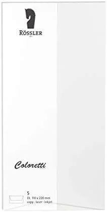Rössler Coloretti Sobres, 80 g/m², DIN largo, 5 unidades), color weiß