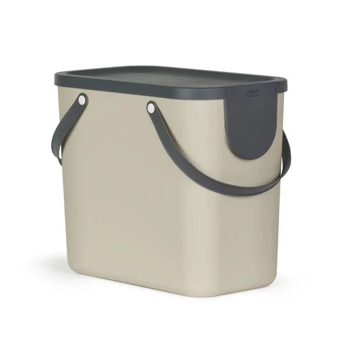 Rotho Albula Sistema de separación de residuos 25l para la cocina, Plástico (PP) sin BPA, marrón/antracita, 25l (40.0 x 23.5 x 34.0 cm)