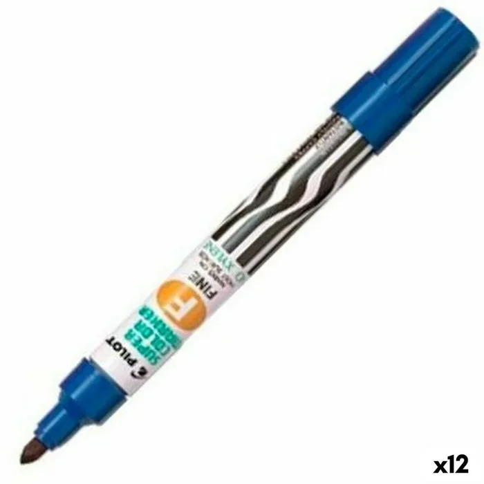 Rotulador permanente pilot sca-f azul recargable (12 unidades)