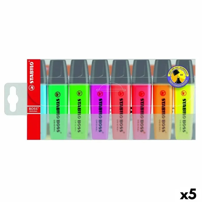 Rotulador stabilo boss fluorescente 70 estuche de 8 unidades colores surtidos