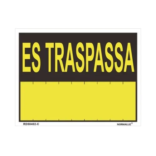 Rotulo «es traspassa» (pvc 0.4mm) 35x45cm normaluz