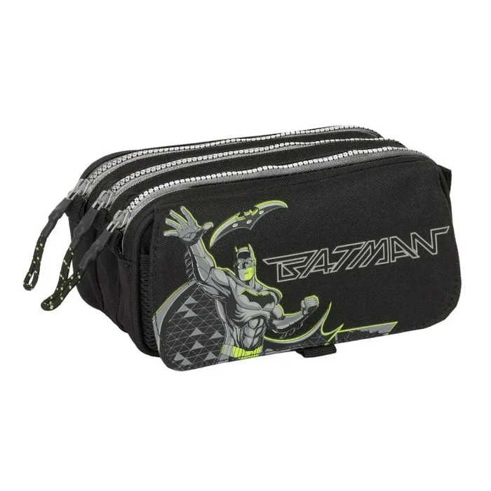 Safta Batman Game Over – Portatodo Triple Big, Estuche Infantil, Estuche Niño, Ideal para Niños en Edad Escolar, Cómodo y Versátil, Calidad y Resistencia, 21.5x8x10 cm