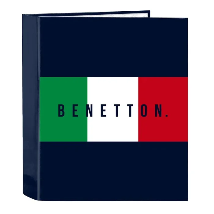 Safta BENETTON FLAG – Carpeta Folio 4 Anillas, Ideal para Niños de Diferentes Edades, Cómoda y Versátil, Calidad y Resistencia, 27x6x33 cm