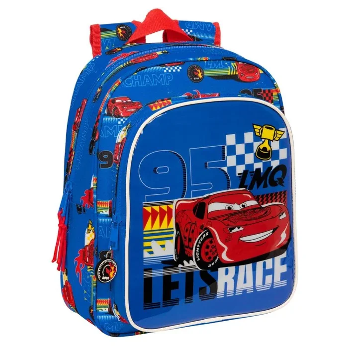 Safta CARS RACE READY – Mochila Escolar Infantil, Ideal para Niños de Diferentes Edades, Cómoda y Versátil, Calidad y Resistencia, 27x10x33 cm, Color Azul Eléctrico