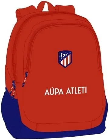 Safta, Mochila Escolar de Atlético de Madrid, 320x160x440 mm Unisex niños, Roja Y Azul Marino, Estándar
