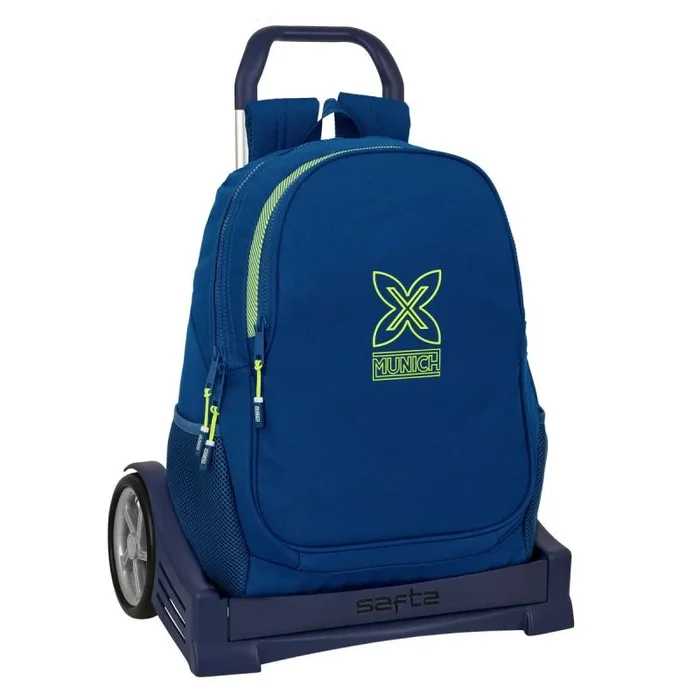 Safta MUNICH NORTH – Mochila Escolar, Espalda Ergonómica, con Carro Evolution, Ideal para Niños de Diferentes Edades, Cómoda y Versátil, Calidad y Resistencia, 32x16x44 cm