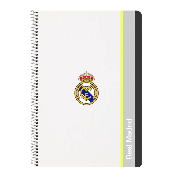 Safta REAL MADRID EQUIPACIÓN 25/26 – Cuaderno, Libreta Folio 80 hojas Tapas Duras 1Diseño, Ideal para Niños de Diferentes Edades, Cómodo y Versátil, Calidad y Resistencia, 21.5x1x31 cm
