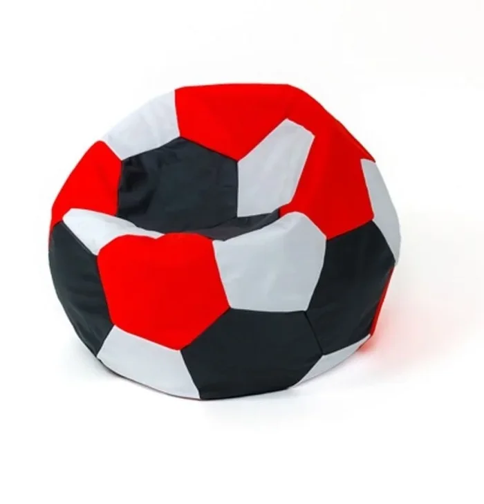 Sako bolso puf bola blanco-negro-rojo xxl 140 cm