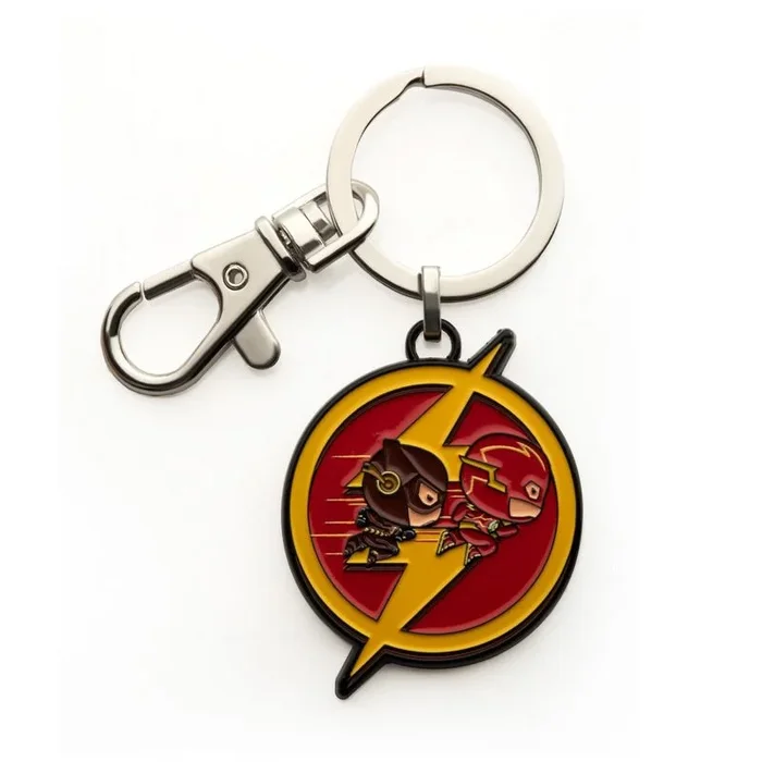 SalesOne DC Comics The 2 Flashes Chibi Llavero – Llavero coleccionable con licencia oficial de The Flash Worlds Collide, 3,6 cm x 4,2 cm, multicolor, Talla única, Moderno