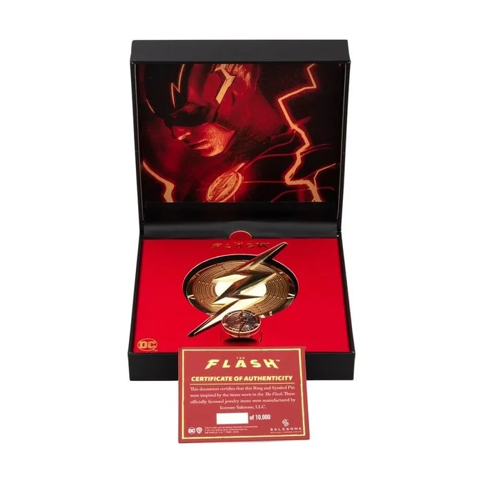 SalesOne Set Pin y Anillo The Flash – Regalos Originales Superhéroes – DC Comics Accesorios y Merchandising Oficial