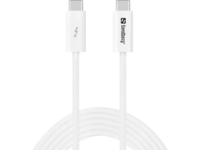 Sandberg USB-C>C USB4 240W+40Gbps, 2M cable USB USB4 Gen 3×2 USB C Blanco