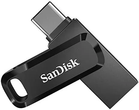 SanDisk 64GB Ultra Dual Drive Go USB Type-C Flash Drive with reversible USB Type-C and USB Type-A connectors, for smartphones, tablets, Macs and computers, Black