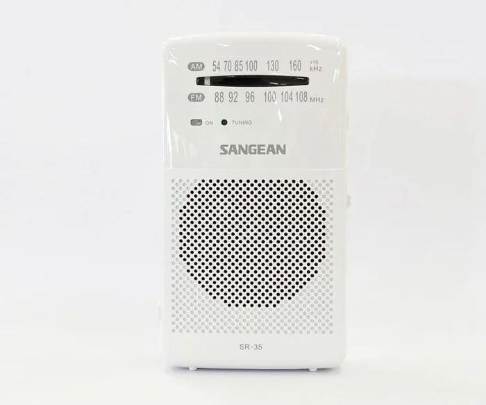 Sangean SR-35 Blanco Radio FM/Am Altavoz Integrado Antena TELESCÓPICA Salida Auriculares