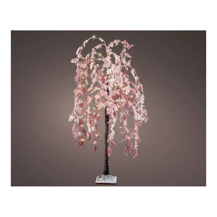 Sauce llorón microled flor rosa exterior 180cm 360 leds