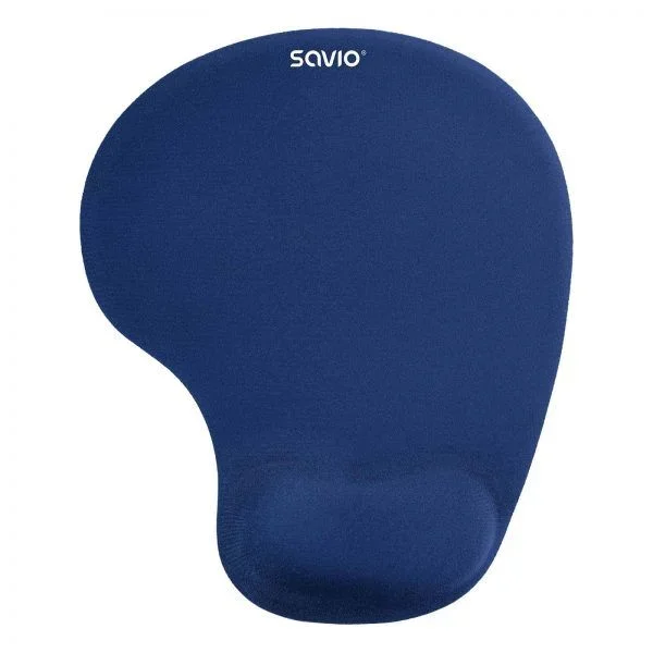 Savio Alfombrilla de ratón ergonómica con cojín de Gel, 230 x 190 x 18 mm, Color Azul Marino