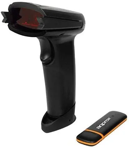 Scanner codigo de barras inalambrico approx appls03 2.4ghz adapt usb 30h de autonomia 30m de distancia disparo manual o automatico indicador led y zum