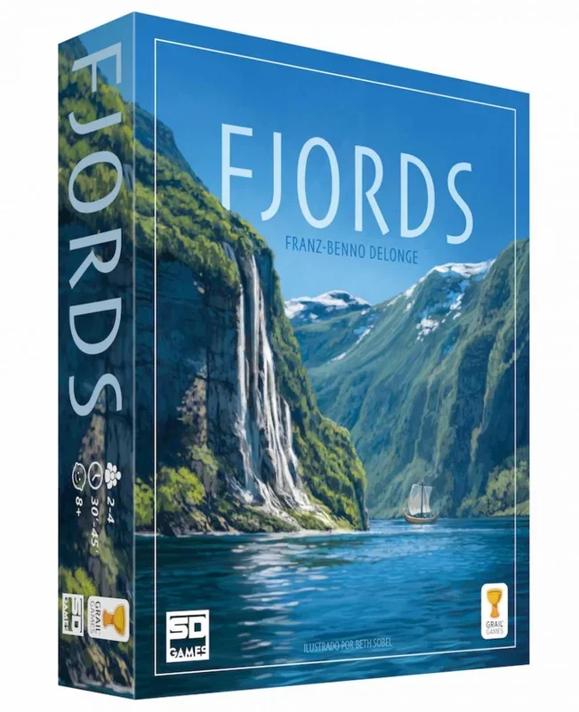 SD GAMES – Fjords: Juego de Estrategia Vikingo con Losetas – Tamaño Compacto 27X21X7cm